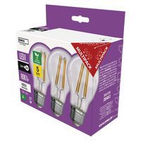 LED žárovka Filament A60, patice E27, 3,8 W, 3 ks