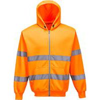 Reflexní mikina Hi-Vis na zip s kapucí, oranžová