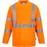 Reflexní tričko s dlouhým rukávem Pocket Hi-Vis, oranžové