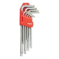 TOPTRADE sada Torx, 9 ks, Cr-V, T10 – T50