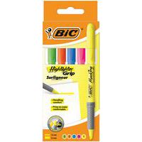 Sada zvýrazňovačů BIC Highlighter Grip, 5 ks