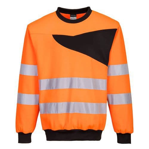 Mikina s výstřihem ke krku PW2 Hi-Vis, černá/oranžová