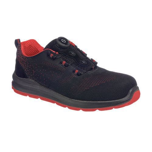 Portwest Compositelite Wire Lace Safety Trainer Knit S1P, červená/černá