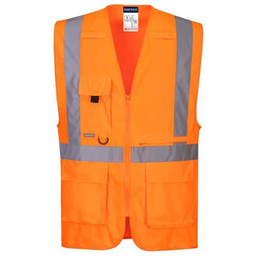 Výkonná vesta Hi-Vis s kapsou na tablet, oranžová