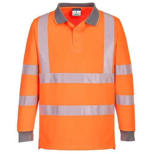 Eco Hi-Vis L/S Polo, 6 ks v balení, oranžová