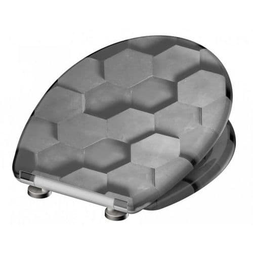 WC prkénko Schütte, soft close, Grey Hexagons