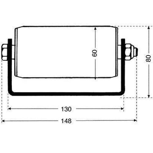 Válečkové dopravníky pro palety, šířka 148 mm, U profil