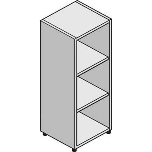 Střední úzká skříň System, 131 x 43 x 45 cm, otevřená