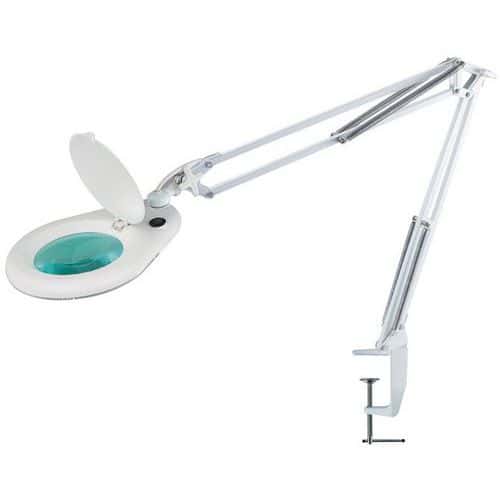 LED laboratorní lampa Manutan Expert Grebes s kruhovou lupou, 9 W