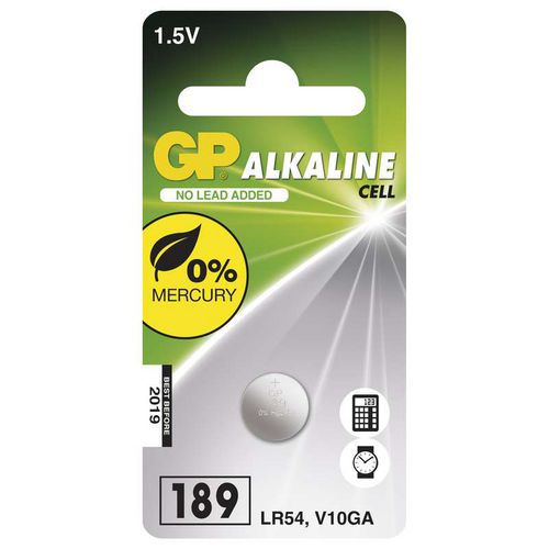 Alkalická knoflíková baterie GP LR54 (189F), blistr