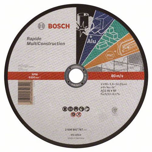 Bosch - Řezné kotouče rovné Rapido Multi Construction