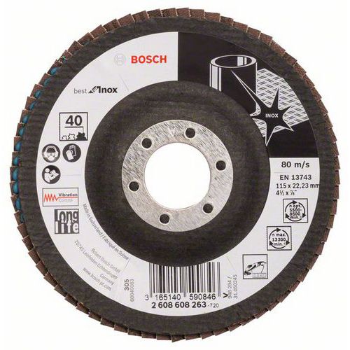 Bosch - Lamelové brusné kotouče X581, Best for Inox, lomené provedení - EN 13743