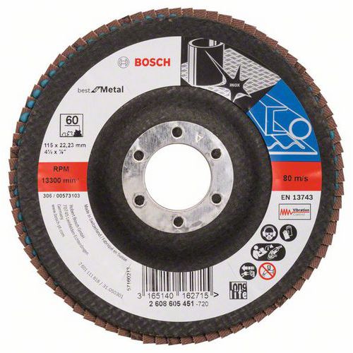 Bosch - Lamelové brusné kotouče X571, Best for Metal, lomené provedení - EN 13743