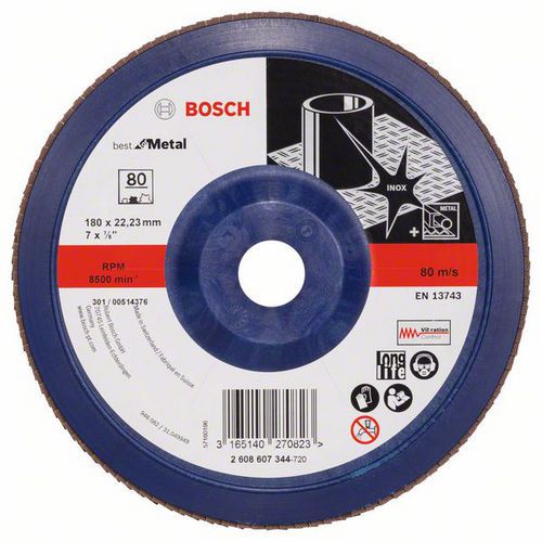 Bosch - Lamelové brusné kotouče X571, Best for Metal, rovné provedení, plastový opěrný kotouč