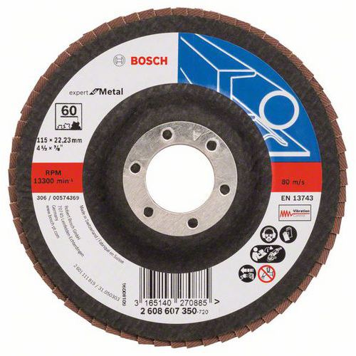 Bosch - Lamelové brusné kotouče X551, Expert for Metal, rovné provedení, sklolaminátový opěrný kotouč