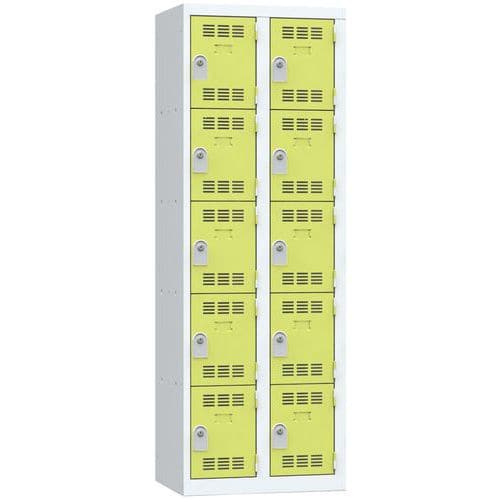 Svařované šatní skříně Vinco, 2 sloupce, 10 boxů, 300 mm, cylindrický zámek