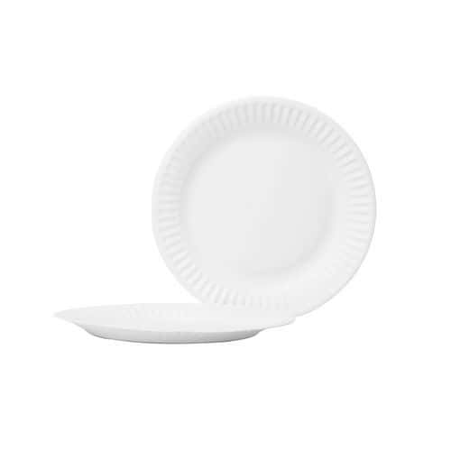 Bílé papírové talíře