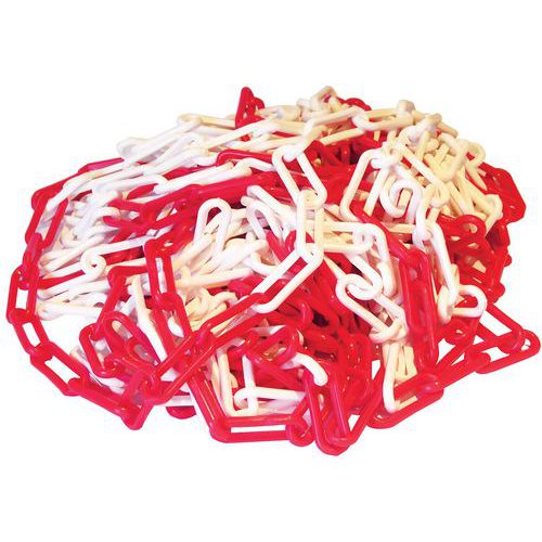 Plastový řetěz k zahrazovacím sloupkům Mondelin, červená/bílá, 25 m