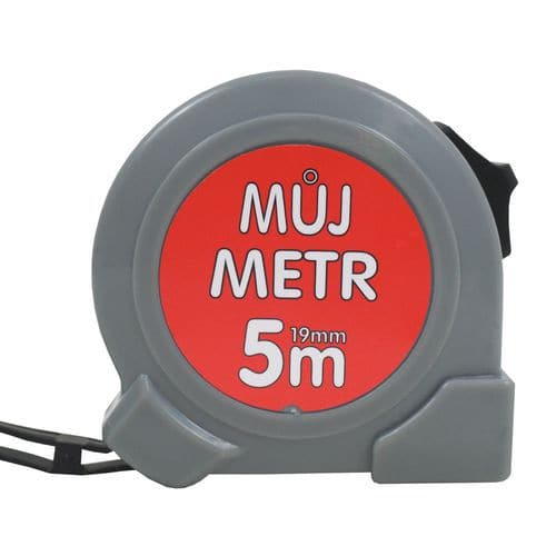 TOPTRADE metr svinovací, „MŮJ METR“, jednobrzdový, 19 mm x 5 m