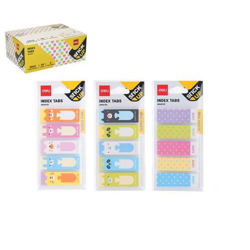 Záložky DELI STICK UP mini set, mix, 48 BAL