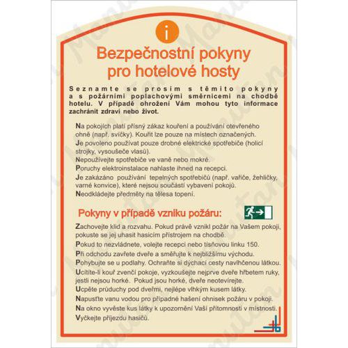 Informační tabulky - Pro hotelové hosty