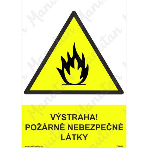 Výstražné tabulky - Výstraha požárně nebezpečné látky