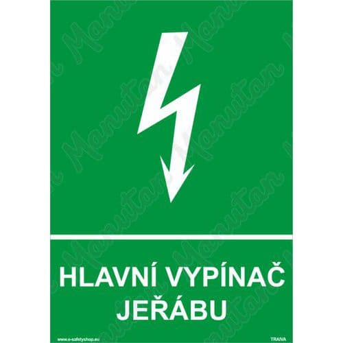 Tabulky bezpečí - Hlavní vypínač jeřábu