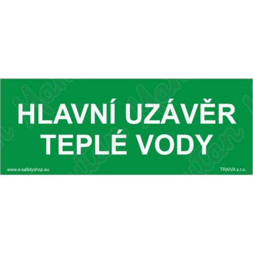 Tabulky bezpečí - Hlavní uzávěr teplé vody