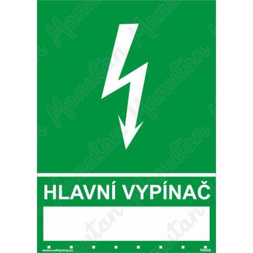 Tabulky bezpečí - Hlavní vypínač