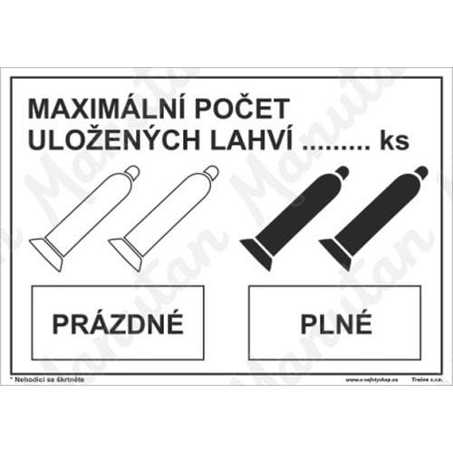 Informační tabulky - Maximální počet uložených láhví