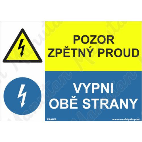 Výstražné tabulky - Pozor zpětný proud