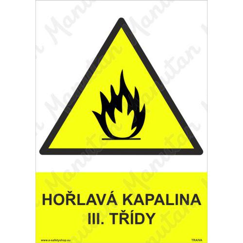 Výstražné tabulky - Hořlavá kapalina III. třídy