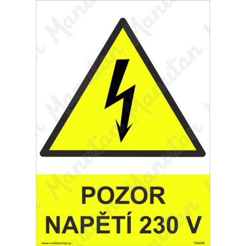 Výstražné tabulky - Pozor napětí 230 V