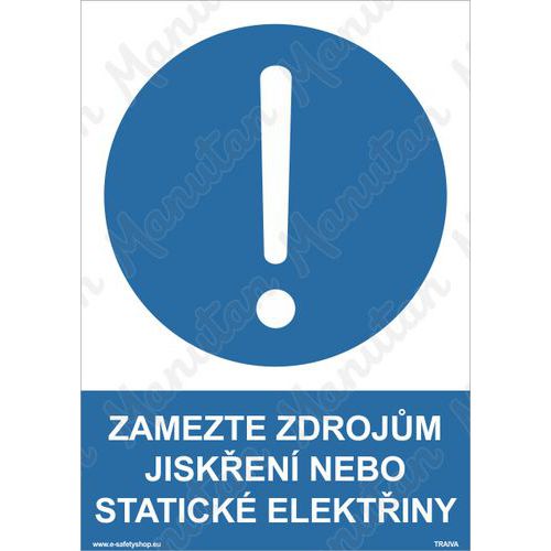 Příkazové tabulky - Zamezte zdrojům jiskření nebo statické elektřiny