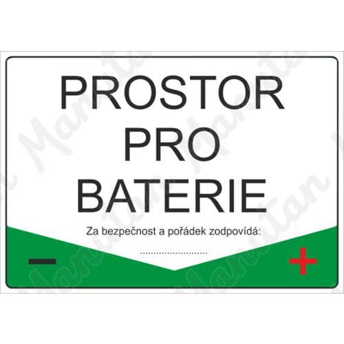 Informační tabulky - Prostor pro baterie