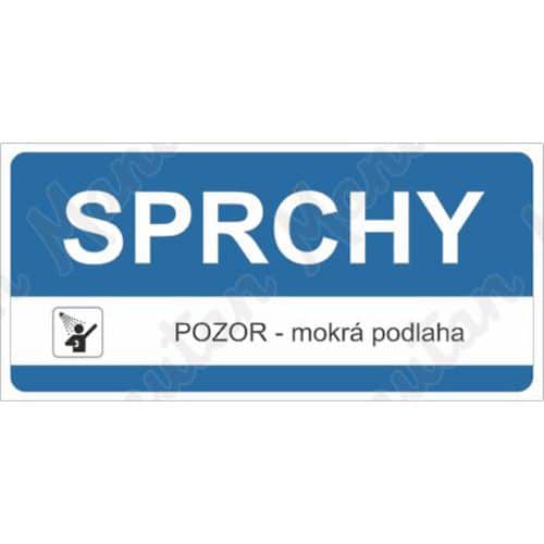 Příkazové tabulky - Sprchy mokrá podlaha