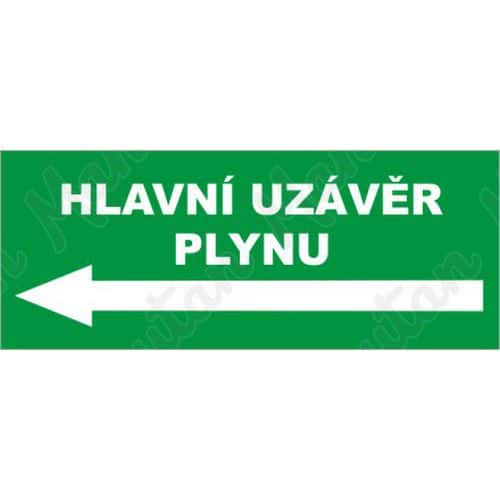 Tabulky bezpečí - Hlavní uzávěr plynu vlevo