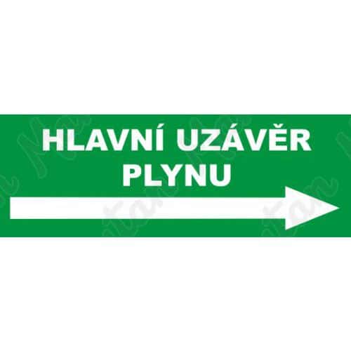 Tabulky bezpečí - Hlavní uzávěr plynu vpravo