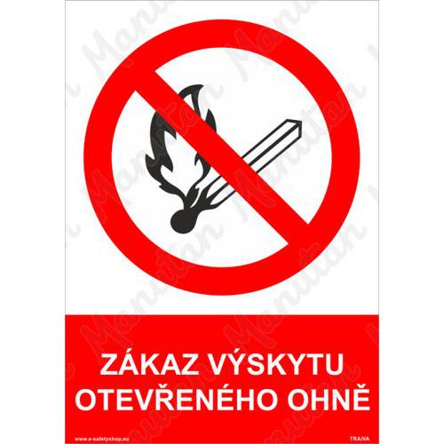 Zákazové tabulky - Zákaz výskytu otevřeného ohně