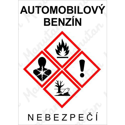 Výstražné GHS tabulky - Automobilový benzín