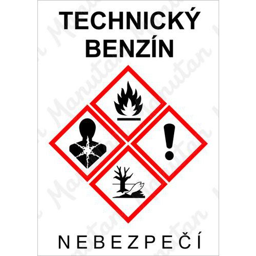 Výstražné GHS tabulky - Technický benzín