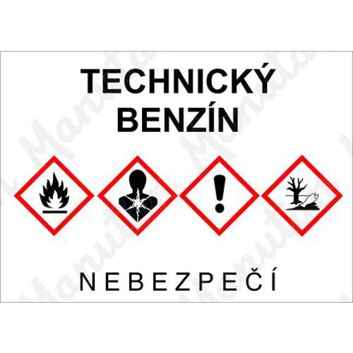 Výstražné GHS tabulky - Technický benzín