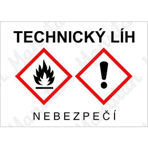 Výstražné GHS tabulky - Technický líh