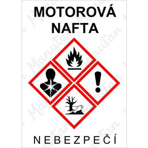 Výstražné GHS tabulky - Motorová nafta