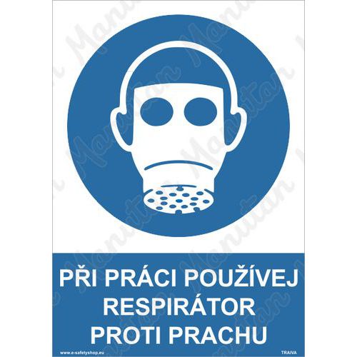 Příkazové tabulky - Při práci používej respirátor proti prachu