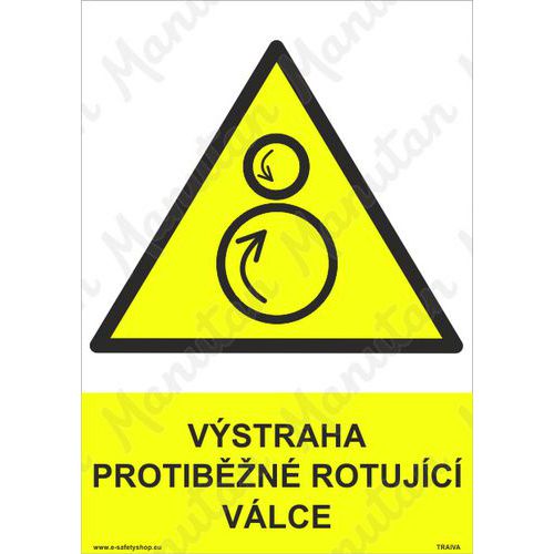 Výstražné tabulky - Výstraha protiběžné rotující válce