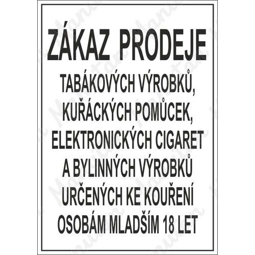 Zákazové tabulky - Zákaz prodeje alkoholických nápojů osobám mladším 18 let