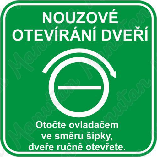 Tabulky bezpečí - Nouzové otevírání dveří