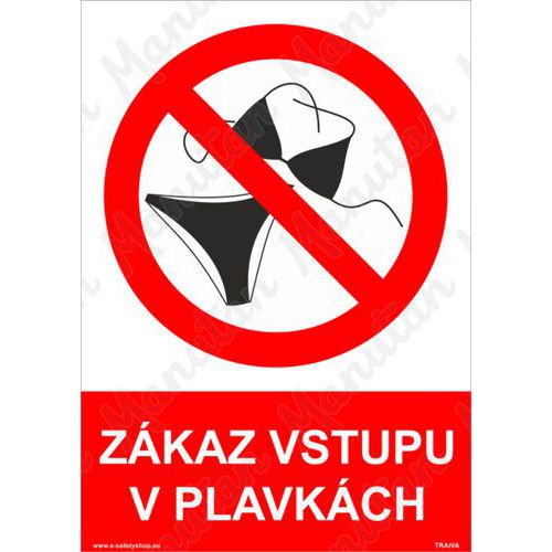 Zákazové tabulky - Zákaz vstupu v plavkách