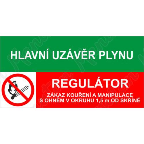 Tabulky bezpečí - Hlavní uzávěr plynu